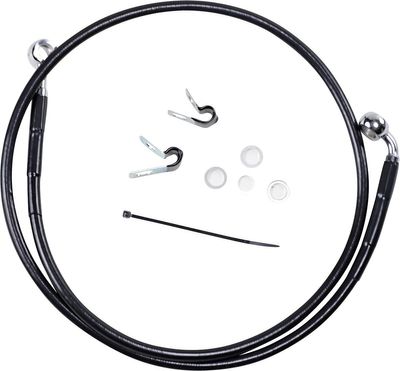 Bromsslangsats Drag Specialties 6 BL+6 förlängd svart vinyl rostfri Sportster 04-10