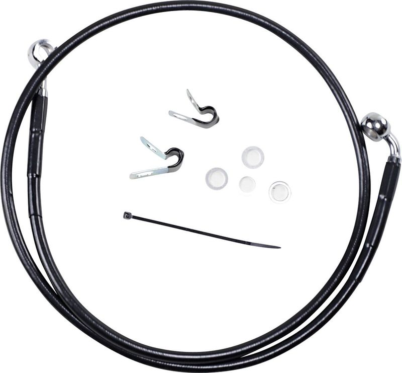 Bromsslangsats Drag Specialties 6 BL+6 förlängd svart vinyl rostfri Sportster 04-10