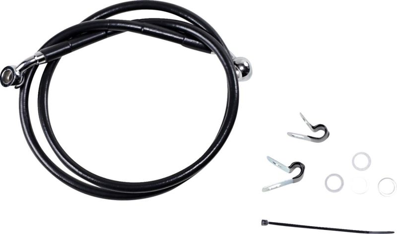 Bromsslangsats Drag Specialties rostfri svart vinyl stål Sportster 04-12