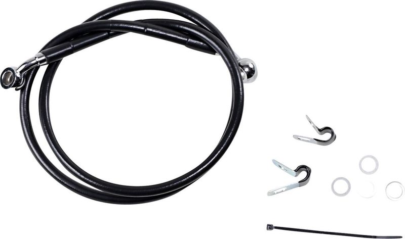 Bromsslangsats Drag Specialties rostfri svart vinyl stål Sportster 04-12