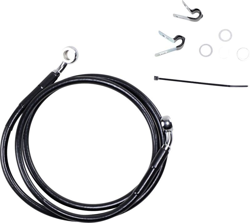 Bromsslangsats Drag Specialties 8 BL+8 förlängd svart vinyl rostfri Sportster 04-12