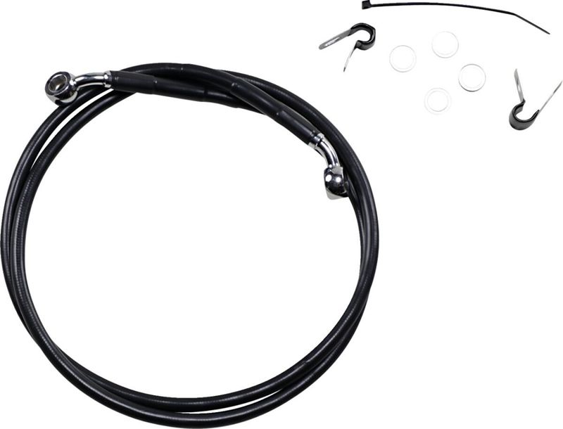 Bromsslangsats Drag Specialties 10 BL+10 förlängd svart vinyl rostfri Sportster 04-12