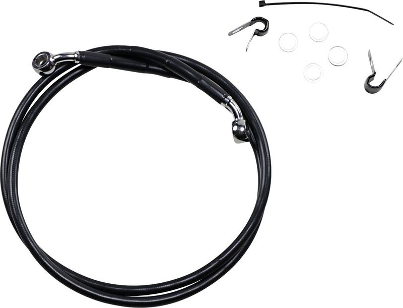 Bromsslangsats Drag Specialties 10 BL+10 förlängd svart vinyl rostfri Sportster 04-12