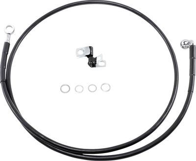 Bromsslangsats Drag Specialties 10 BL+10 förlängd svart vinyl rostfri Softail 99-07