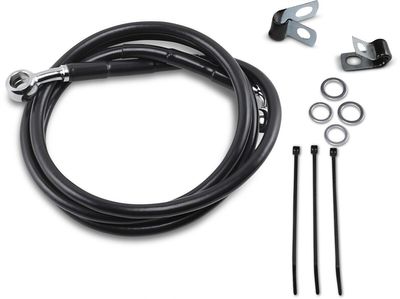 Bromsslangsats Drag Specialties 8 BL+8 förlängd svart vinyl rostfri