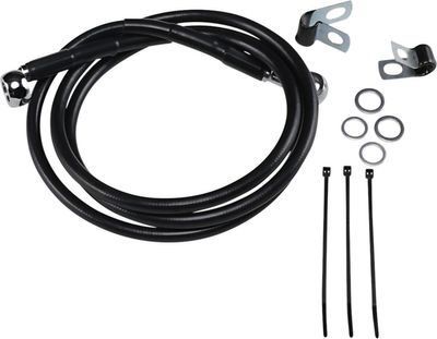 Bromsslangsats Drag Specialties 10 BK+10 förlängd svart vinyl rostfri