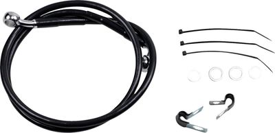 Bromsslangsats Drag Specialties 2 00-5 förlängd svart vinyl rostfri Dyna 00-05