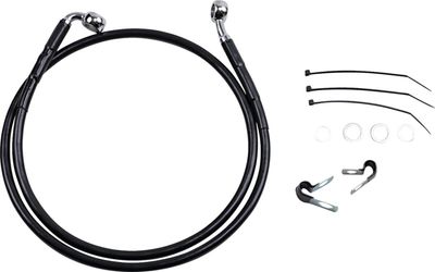 Bromsslangsats Drag Specialties 4 00-5 förlängd svart vinyl rostfri Dyna 00-05