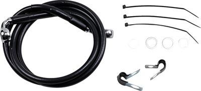 Bromsslangsats Drag Specialties 6 00-5 förlängd svart vinyl rostfri Dyna 00-05