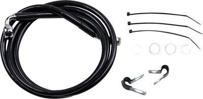 Bromsslangsats Drag Specialties 10 00-5BK+10 förlängd svart vinyl rostfri Dyna 00-05