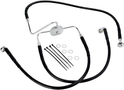 Bromsslangsats Drag Specialties rostfri svart vinyl stål Dyna 96-00