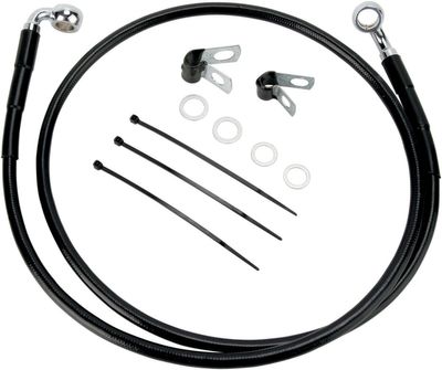 Bromsslangsats Drag Specialties 2 FXDL01-5BK2 förlängd svart vinyl rostfri Dyna 01-05