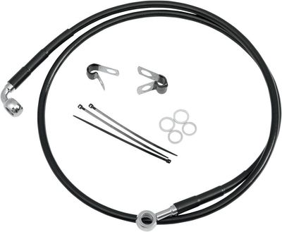 Bromsslangsats Drag Specialties rostfri svart vinyl stål Softail 85-98, Dyna 93-05