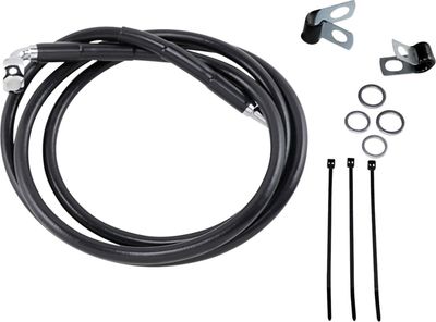 Bromsslangsats Drag Specialties 6 BK+6 förlängd svart vinyl rostfri