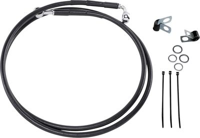 Bromsslangsats Drag Specialties 10 förlängd svart vinyl rostfri Softail 85-98, Dyna 93-05