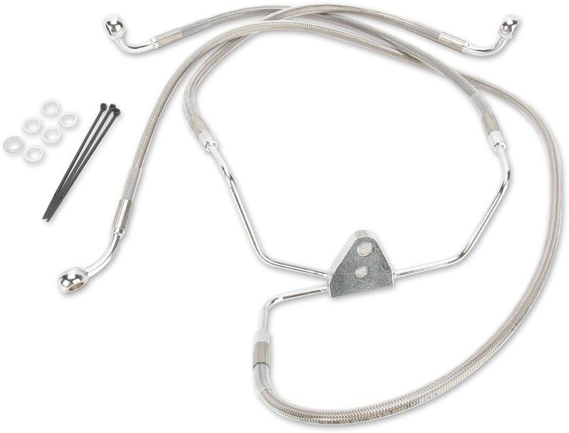 Bromsslangsats Drag Specialties 10 rostfri förlängd stål Touring 96-07