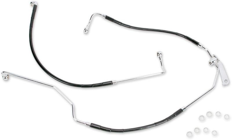 Bromsslangsats Drag Specialties Rear Abs rostfri svart vinyl stål Touring 09-13