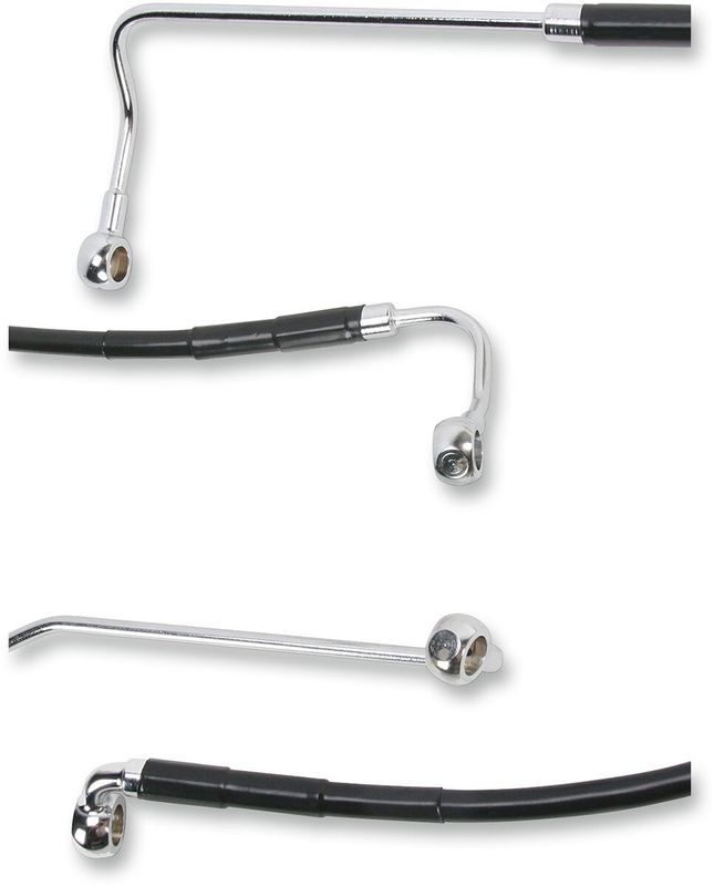 Bromsslangsats Drag Specialties Rear Abs rostfri svart vinyl stål Touring 09-13
