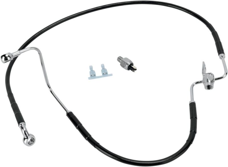 Bromsslangsats Drag Specialties Rear FX/FLST8-10BK rostfri svart vinyl stål Softail 08-11