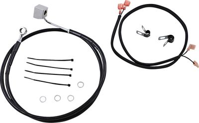 Bromsslangsats Drag Specialties rostfri svart vinyl stål Softail 88-99
