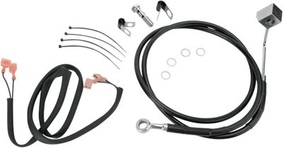 Bromsslangsats Drag Specialties rostfri svart vinyl stål Softail 88-99