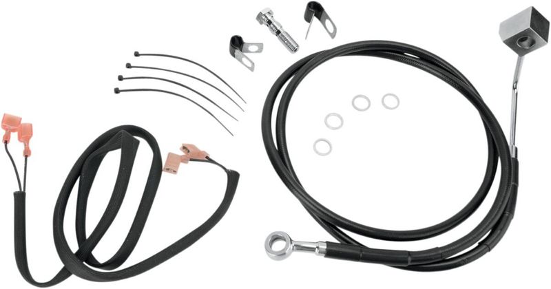 Bromsslangsats Drag Specialties rostfri svart vinyl stål Softail 88-99