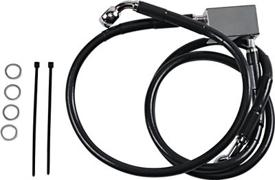 Bromsslangsats Drag Specialties rostfri svart vinyl stål Softail 00-03