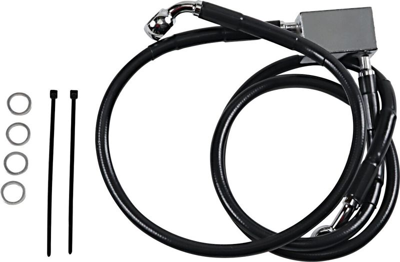 Bromsslangsats Drag Specialties rostfri svart vinyl stål Softail 00-03