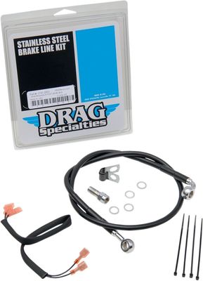 Bromsslangsats Drag Specialties rostfri svart vinyl stål Softail 89-99
