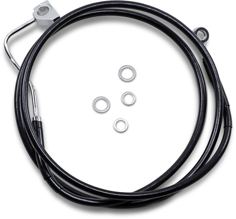 Bromsslangsats Drag Specialties W/abs B+2 förlängd svart vinyl rostfri Touring 14-24