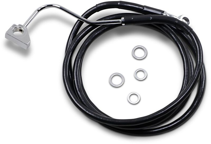 Bromsslangsats Drag Specialties W/abs B+10 förlängd svart vinyl rostfri Touring 14-24