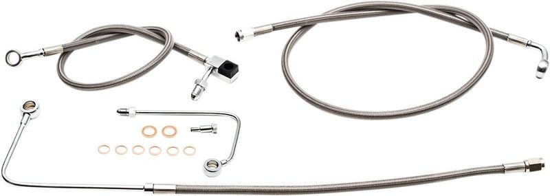 Bromsslangsats LA Choppers Brklines rostfri stål natur Softail 15-17