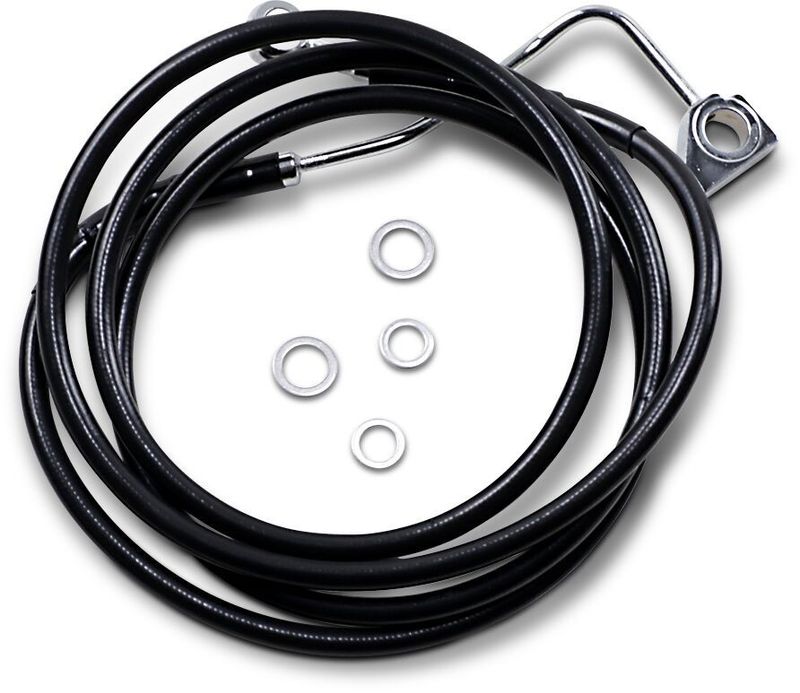 Bromsslangsats Drag Specialties Abs B+12 förlängd svart vinyl rostfri Touring 14-24