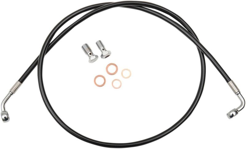 Bromsslangsats LA Choppers Brkelines 15 17 svart flätad vinyl rostfri H-D 96-14