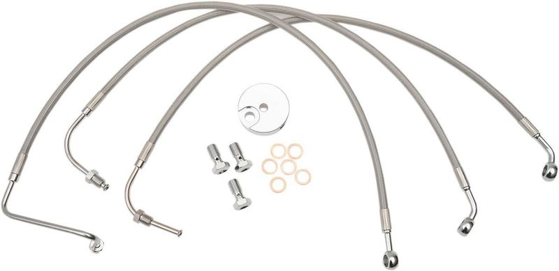 Bromsslangsats LA Choppers Brkelines 12 14 rostfri Touring 96-07