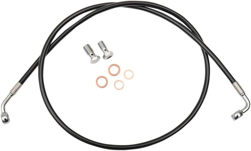 Bromsslangsats LA Choppers Brkelines 15 17 svart flätad vinyl rostfri Sportster 04-22
