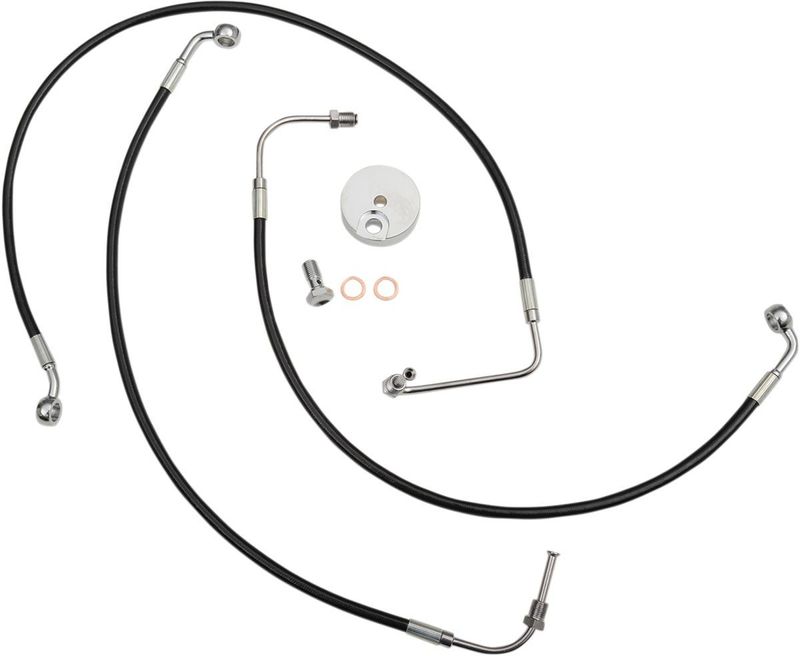 Bromsslangsats LA Choppers 17 LN15-17 svart flätad vinyl rostfri