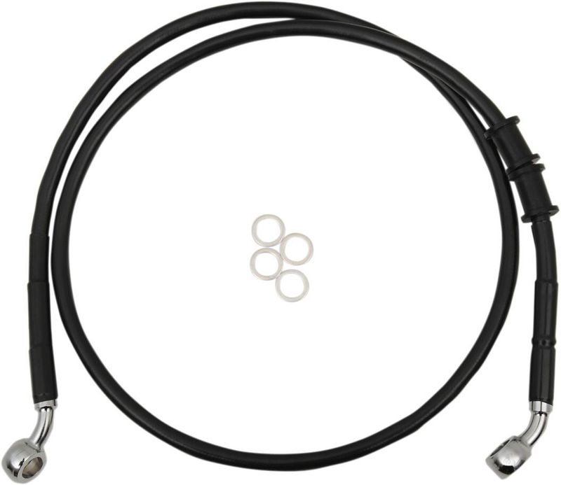 Bromsslang Drag Specialties 6 förlängd fram svart Sportster 14-22 614772-6BLK