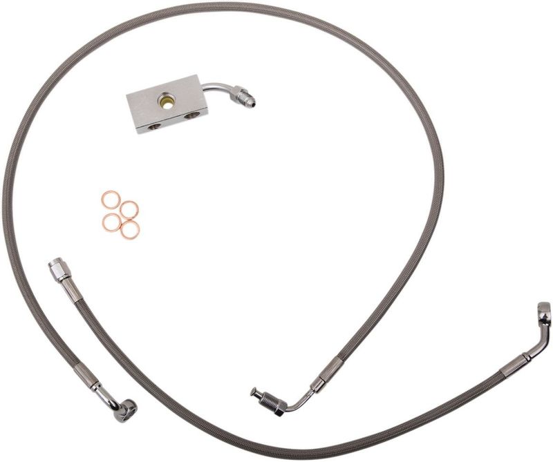 Bromsslangsats LA Choppers Brake Line 15-17 rostfri Softail 18-22