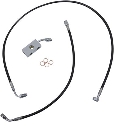 Bromsslangsats LA Choppers Brake Line 15-17 svart flätad Softail 18-22