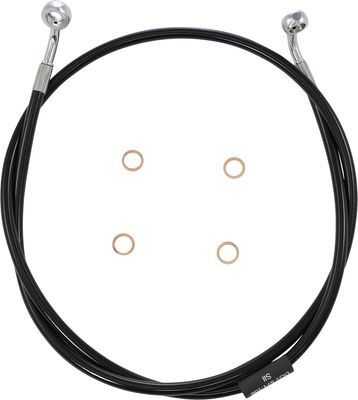 Bromsslangsats LA Choppers SFTL18+ B12-14 svart flätad Softail 18-22