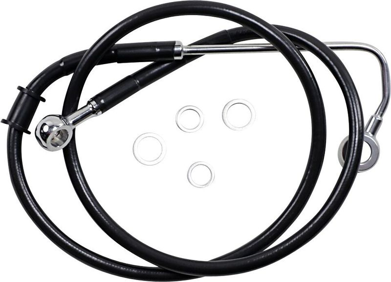 Bromsslang Drag Specialties 6 rostfri förlängd svart Softail 15-17 618299-6BLK