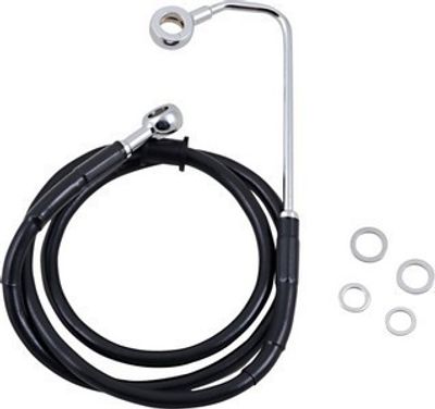 Bromsslang Drag Specialties 6 rostfri förlängd svart Softail 15-17 618299-6BLK