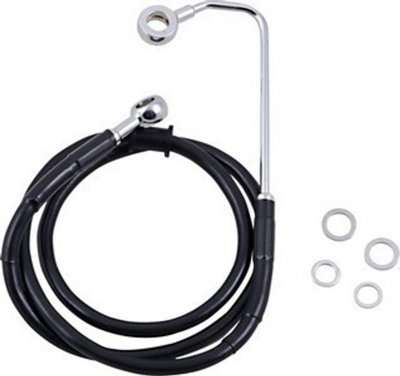 Bromsslang Drag Specialties 6 rostfri förlängd svart Softail 15-17 618299-6BLK