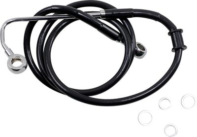 Bromsslang Drag Specialties 8 rostfri förlängd svart Softail 15-17 618299-8BLK