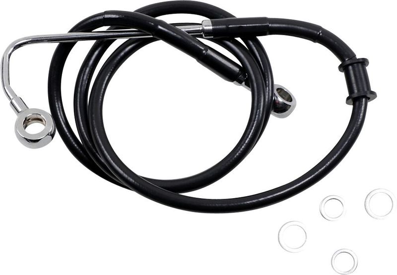 Bromsslang Drag Specialties 8 rostfri förlängd svart Softail 15-17 618299-8BLK