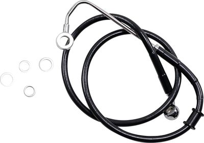 Bromsslang Drag Specialties 4 rostfri förlängd svart Softail 15-17 618300-4BLK