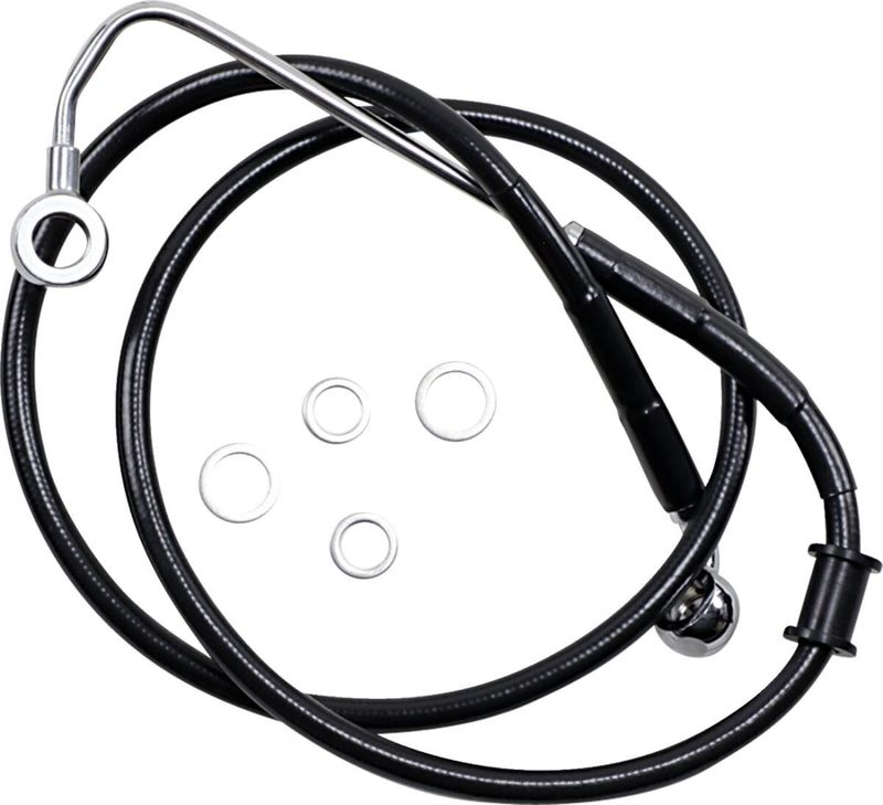 Bromsslang Drag Specialties BLK+10 rostfri förlängd Softail 15-17 618300-10BLK