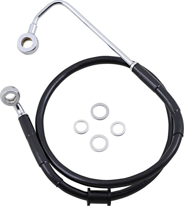 Bromsslangsats Drag Specialties rostfri svart Softail 15-17 618302-BLK