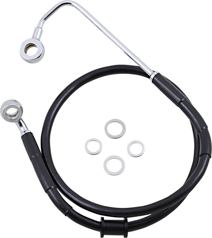 Bromsslangsats Drag Specialties rostfri svart Softail 15-17 618302-BLK